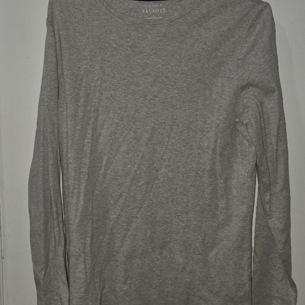 Talbots Heather Gray Cotton Tee - Picture 4 of 5